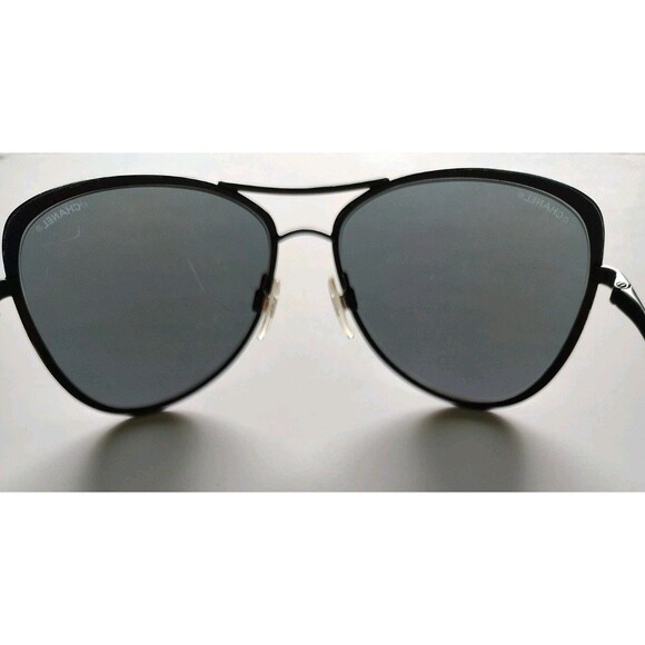 Chanel Sunglasses Womens Black Aviator Mirrored 4223  Italy Luxe Sleek Glam Edgy main image 8